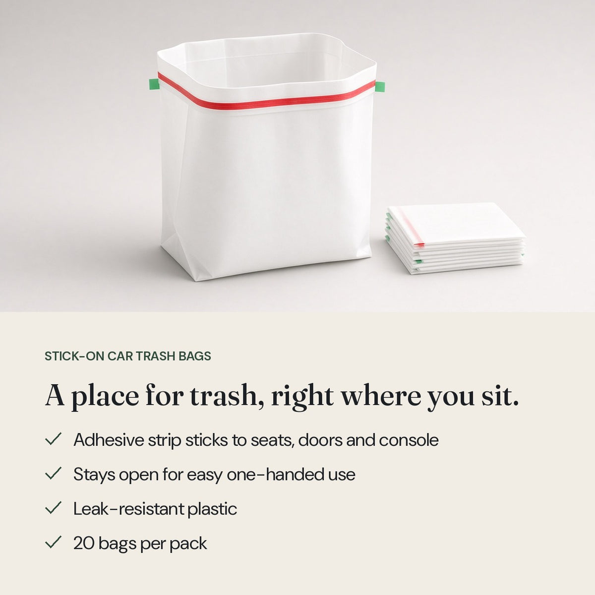 Stick-On Car Trash Bags: key features