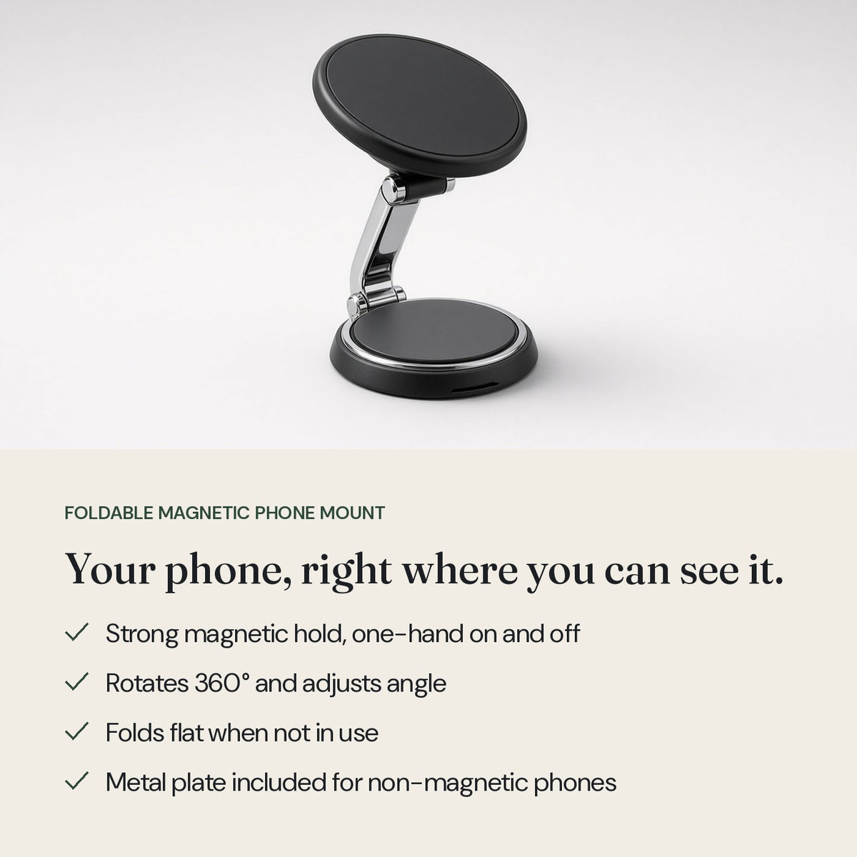 Foldable Magnetic Phone Mount: key features