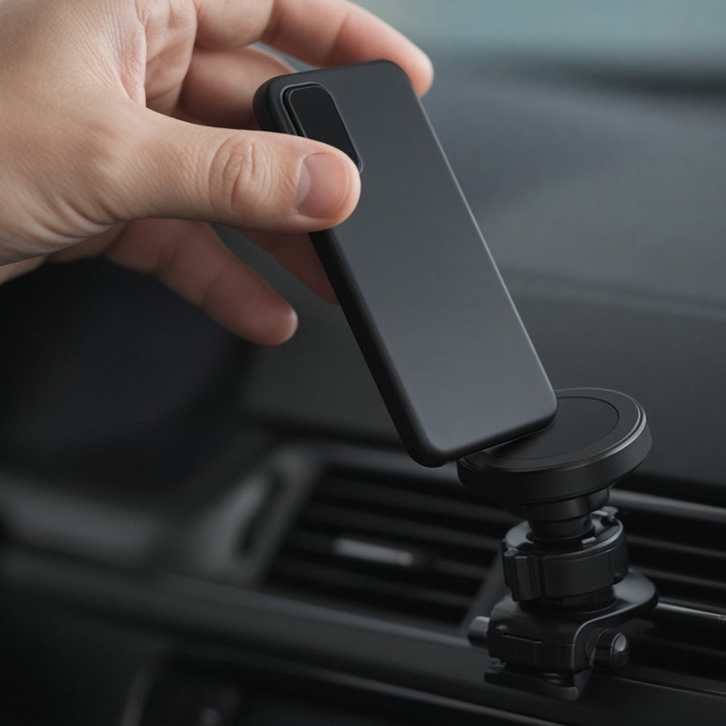 Foldable Magnetic Phone Mount in use