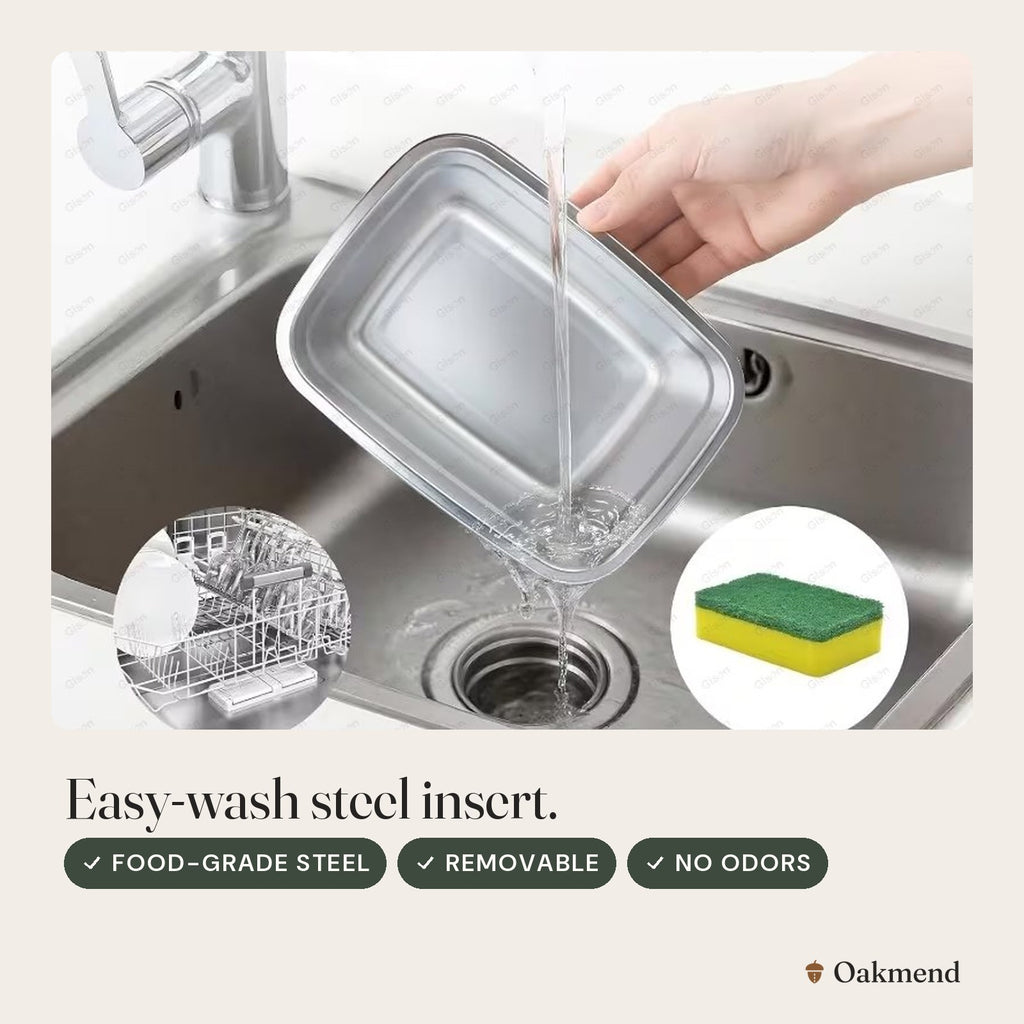 Easy-wash steel insert.