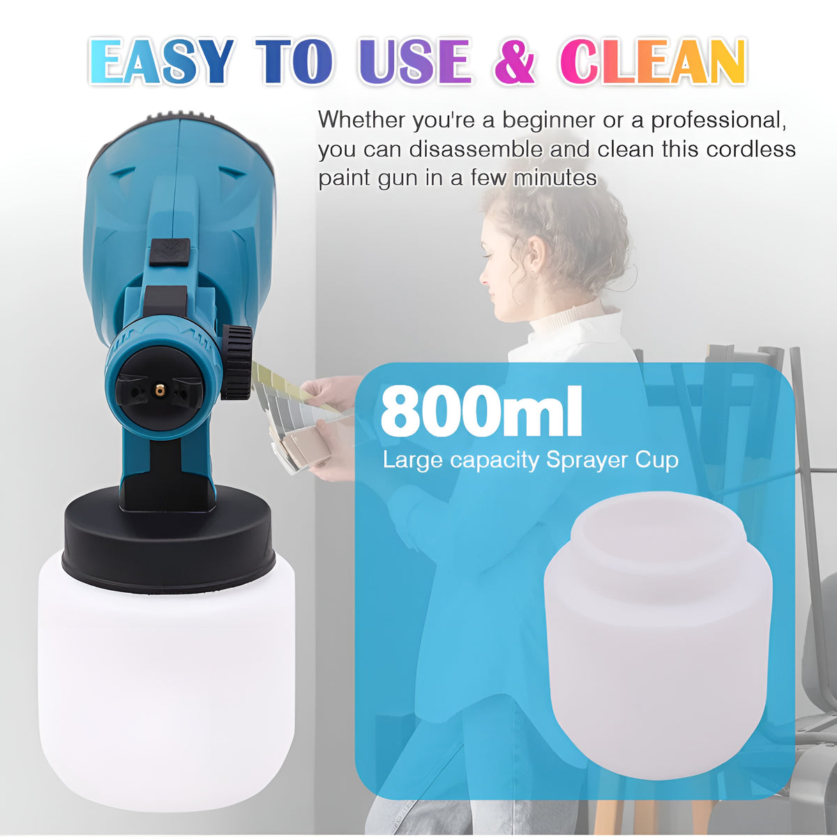 Cordless Paint Sprayer with 2 Batteries - photo 8