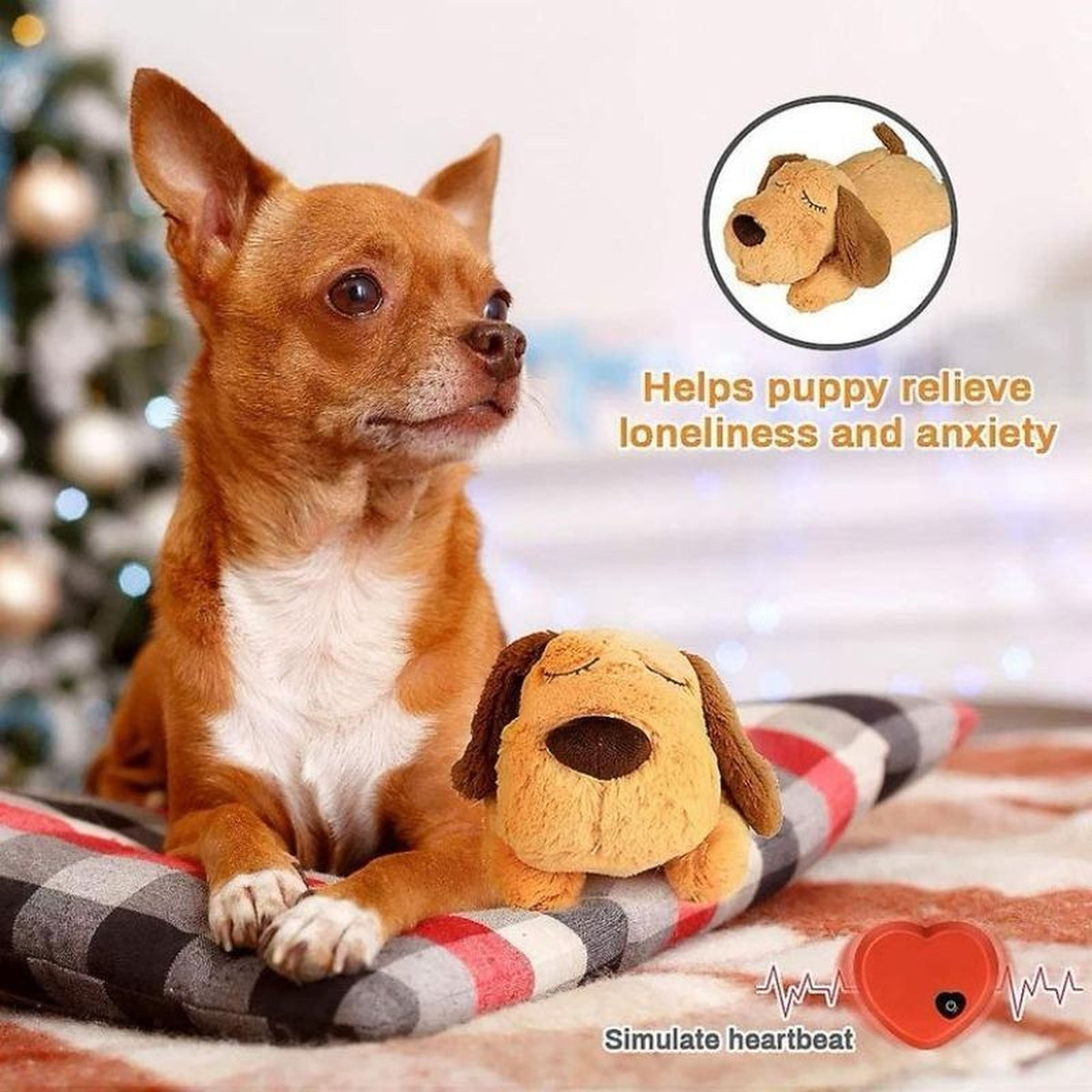 Heartbeat Puppy Calming Plush details