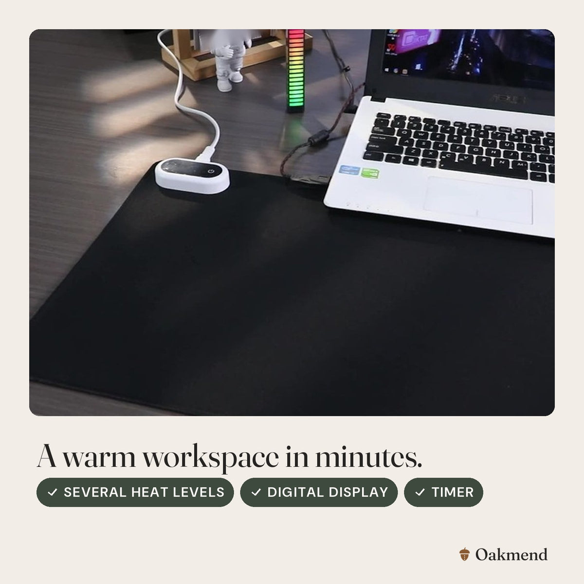 A warm workspace in minutes.