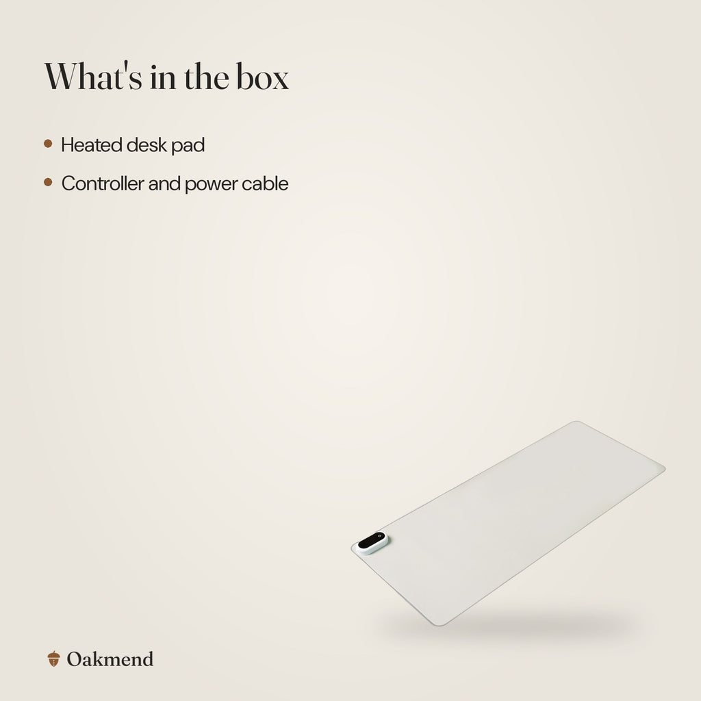 What's in the box: Heated Desk Pad with Digital Control