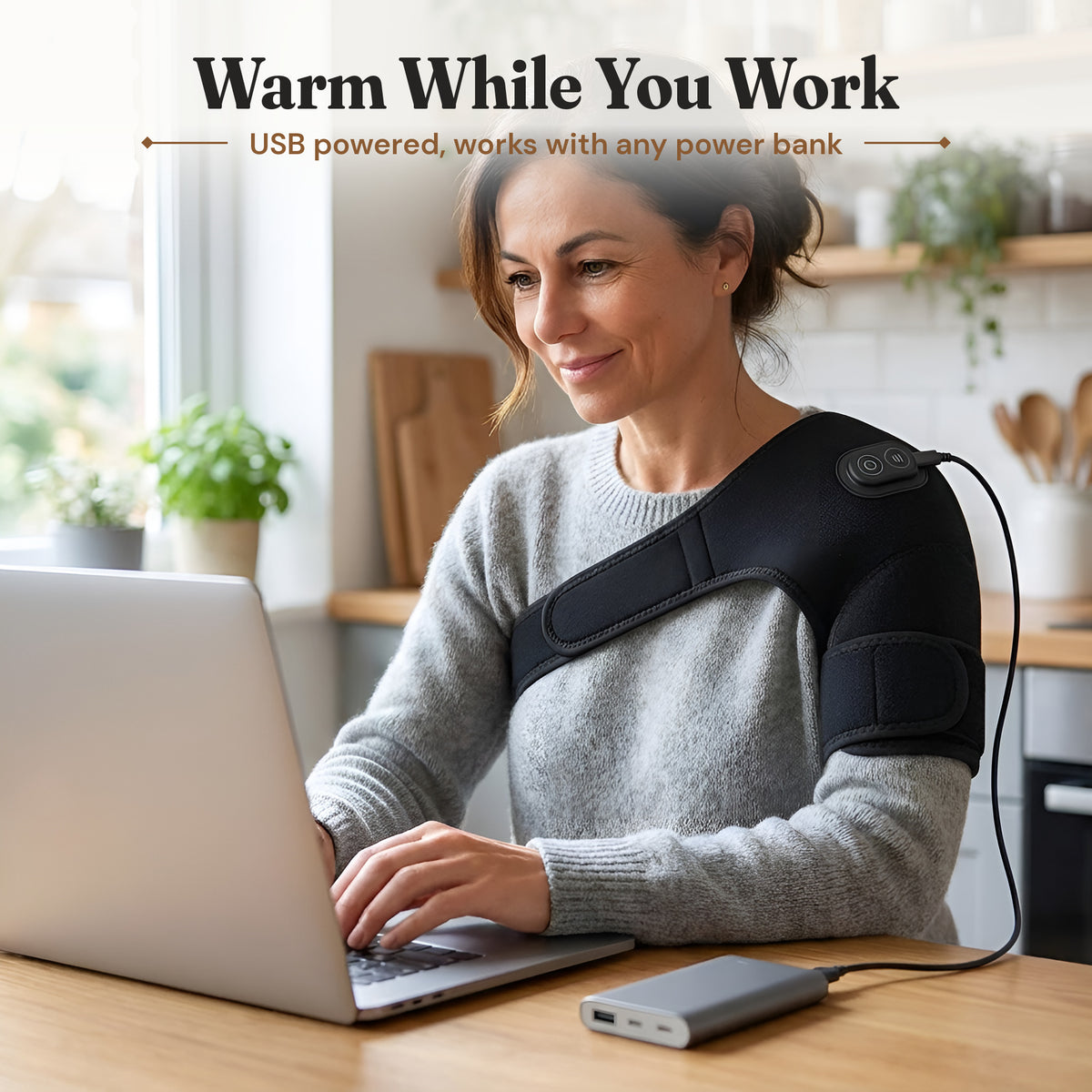 Heated Shoulder Brace with Vibration (USB) - photo 2