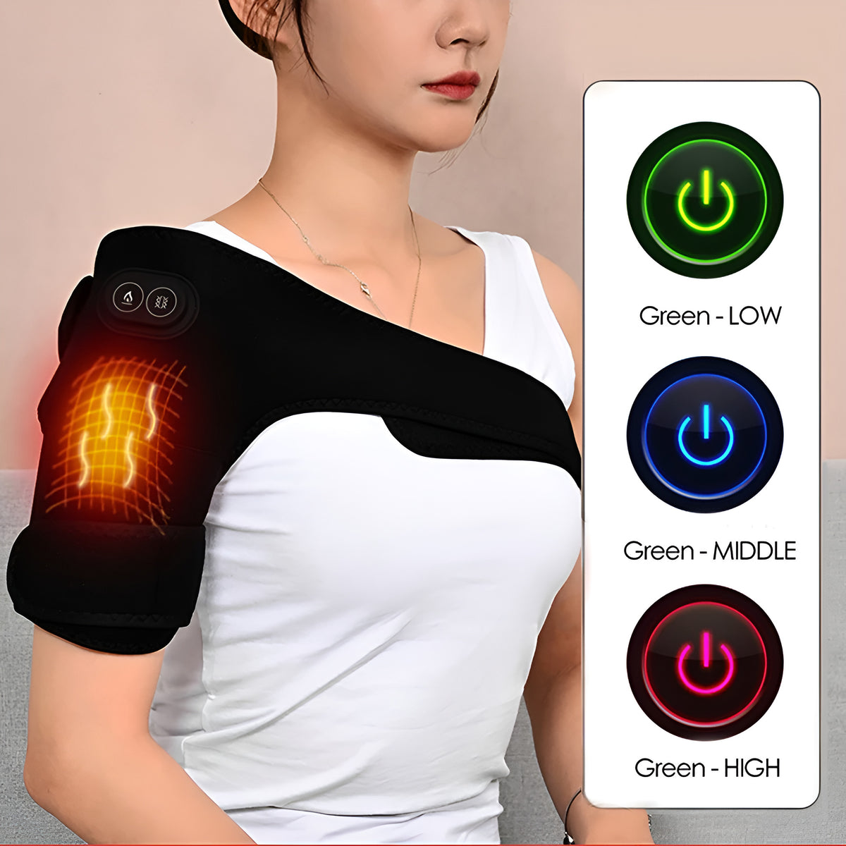 Heated Shoulder Brace with Vibration (USB) - photo 3