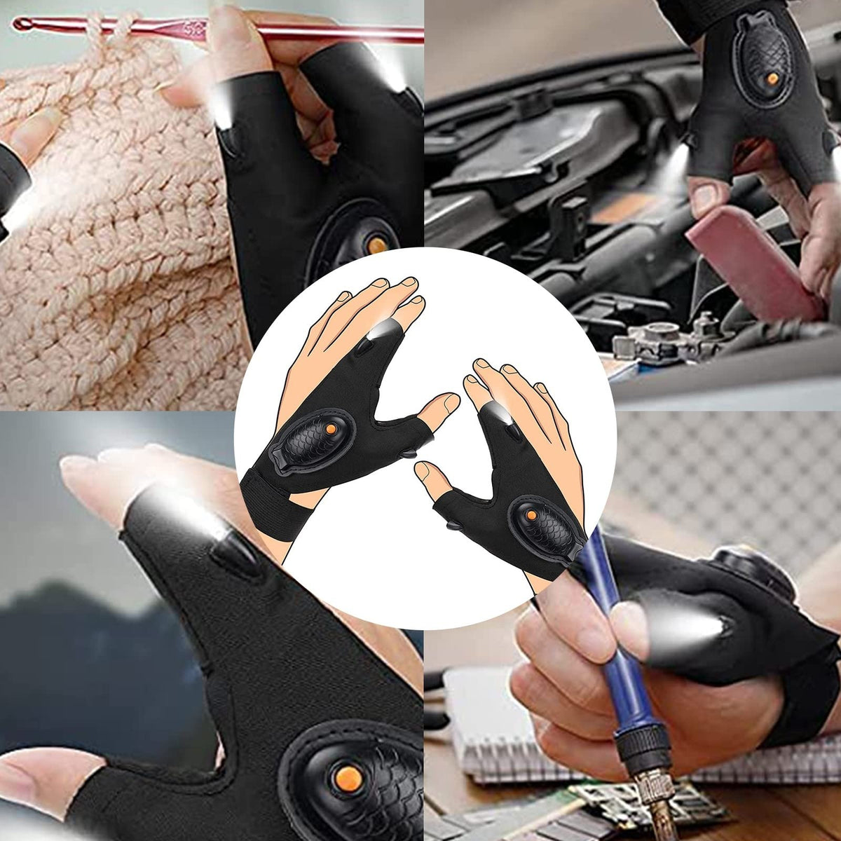 LED Flashlight Gloves details