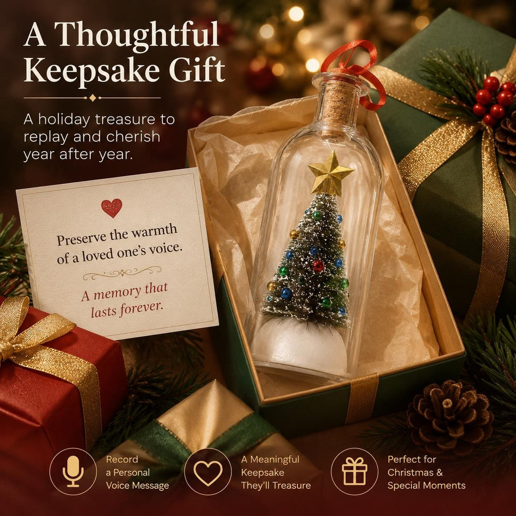 Recordable Message in a Bottle Ornament in use
