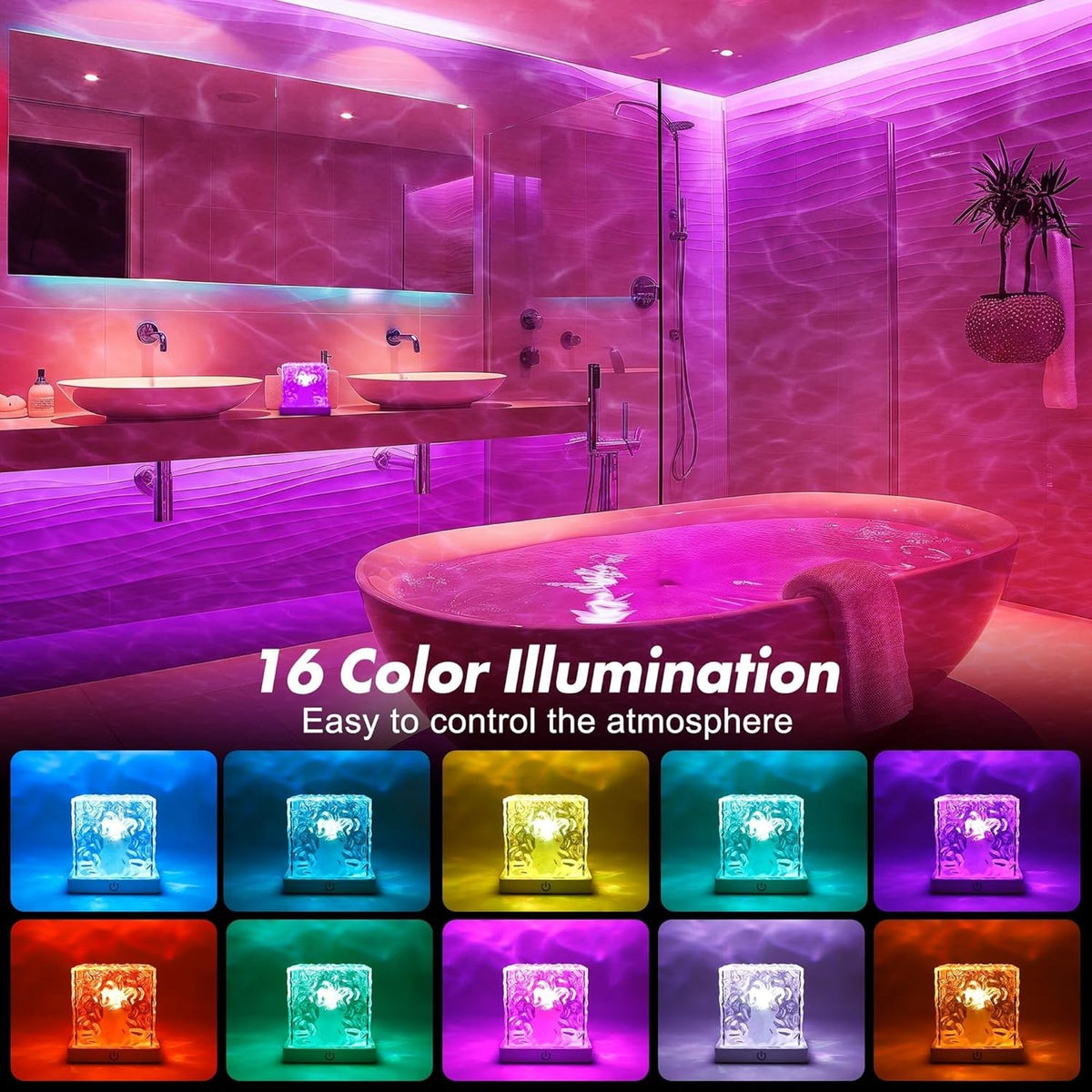 Ocean Wave Shower Light in use
