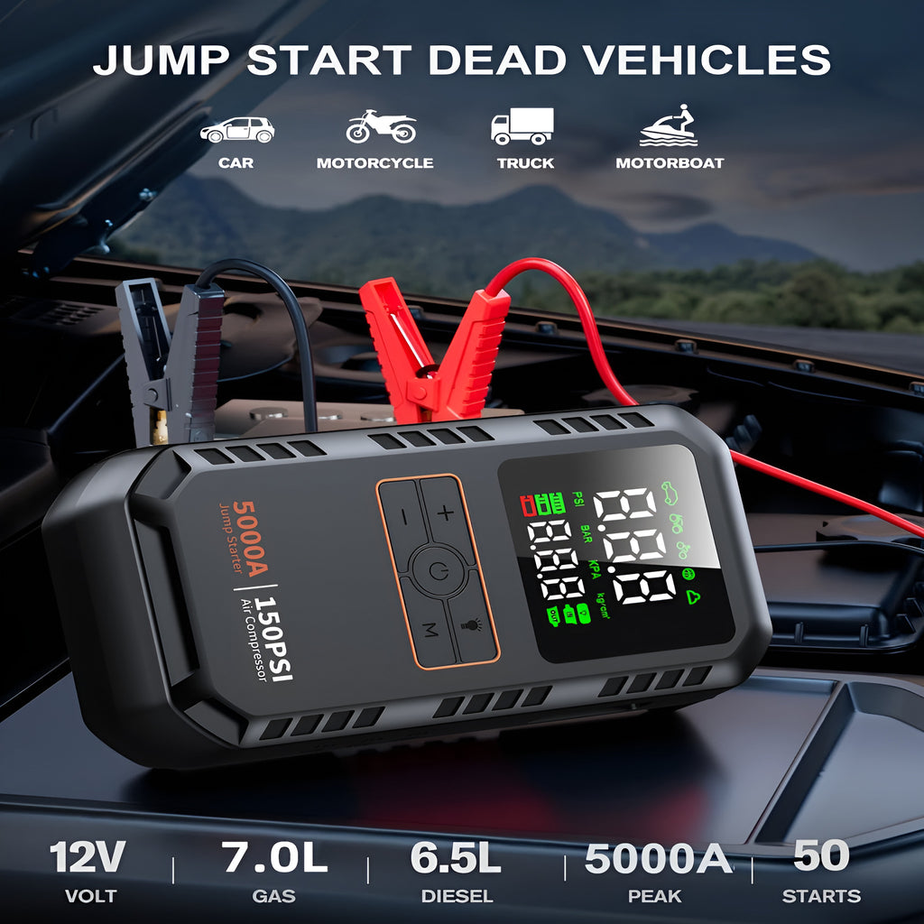 4-in-1 Portable Jump Starter & Tire Inflator - photo 3