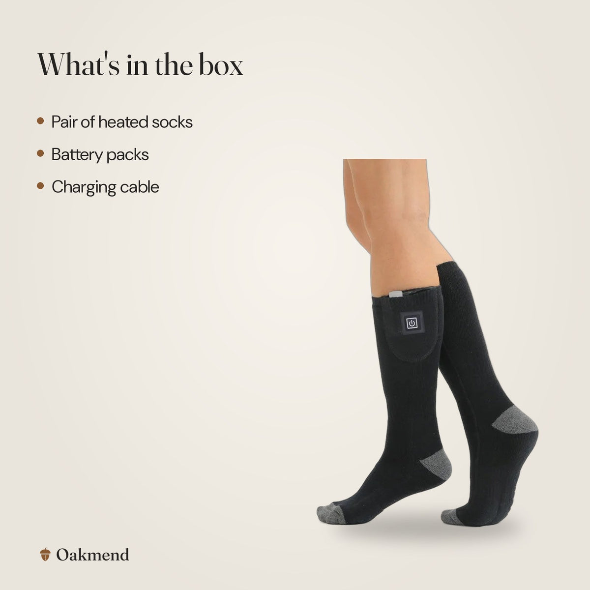 What's in the box: Rechargeable Heated Socks