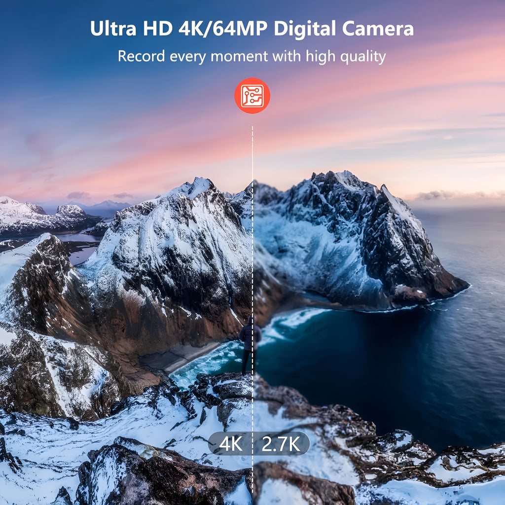 4K Digital Camera with Flip Screen & Ring Light - photo 5