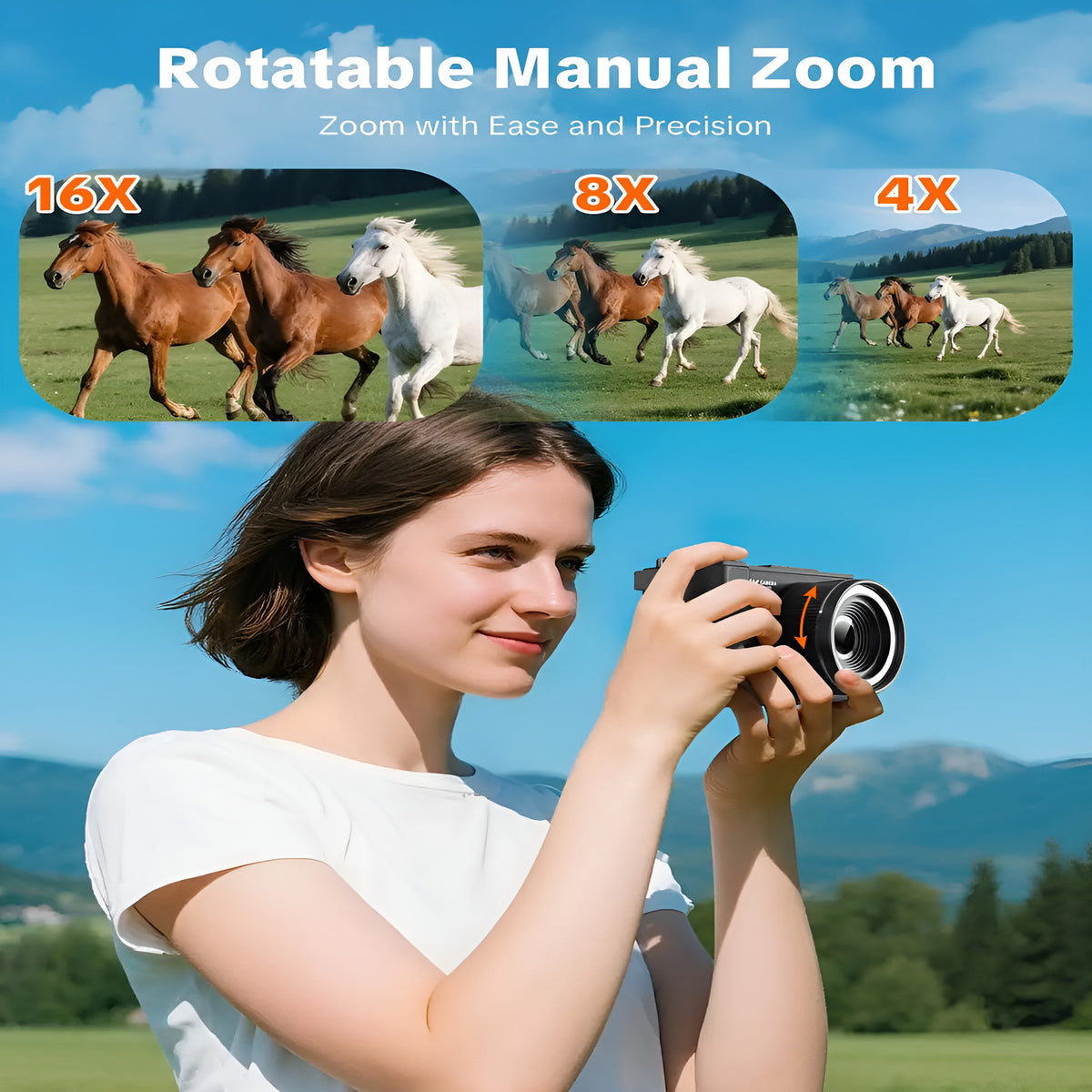 4K Digital Camera with Flip Screen & Ring Light - photo 8