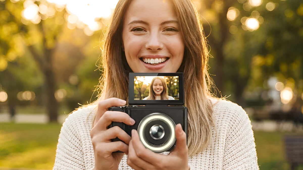 4K Digital Camera with Flip Screen & Ring Light - photo 10