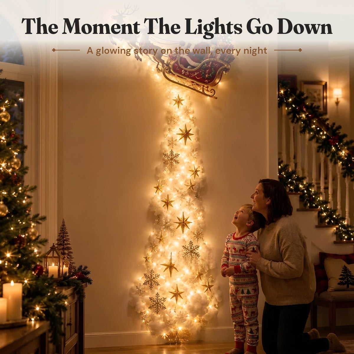 Santa’s Sleigh Light Trail Wall Decor - photo 2