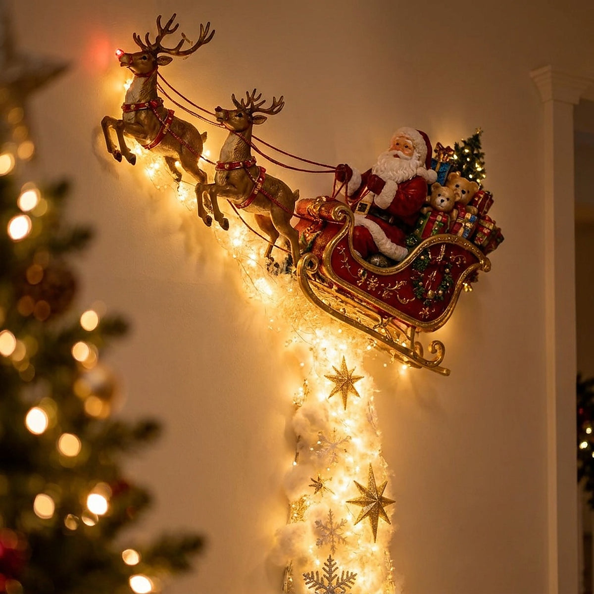 Santa’s Sleigh Light Trail Wall Decor - photo 3