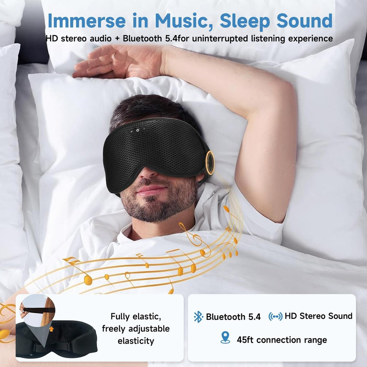Bluetooth Sleep Headphones Eye Mask: key features