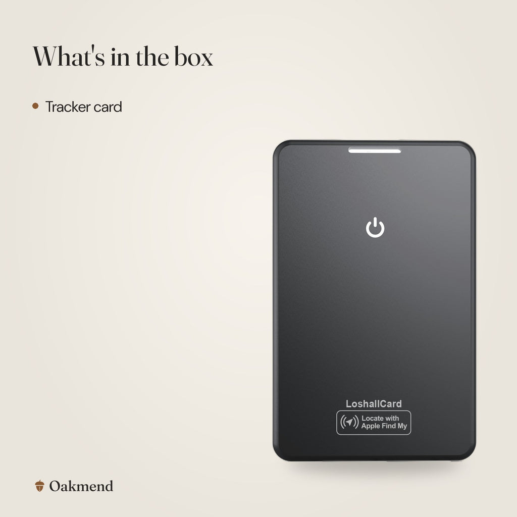 What's in the box: Slim Wallet Tracker Card