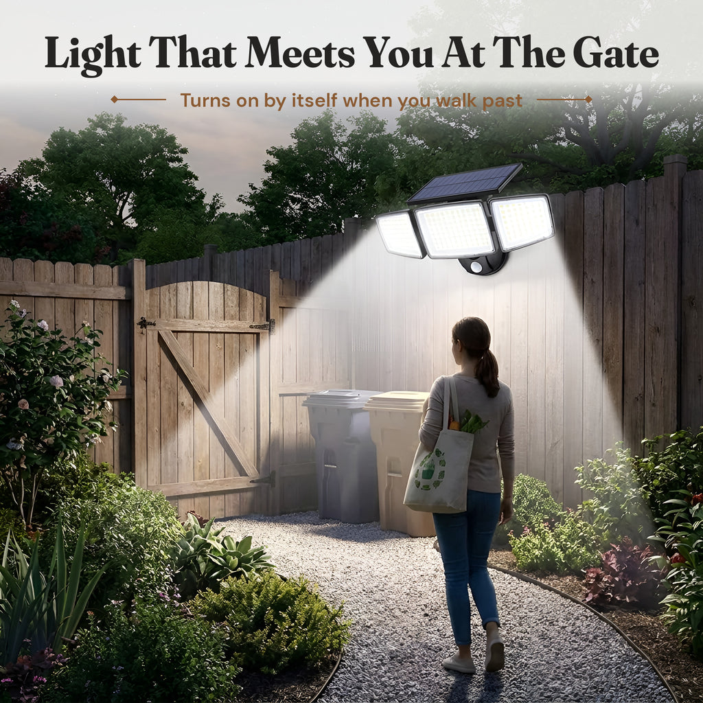 Solar 3-Head Motion Sensor Outdoor Light - photo 2