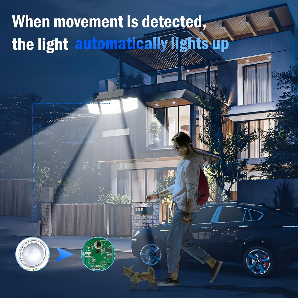 Solar 3-Head Motion Sensor Outdoor Light - photo 5