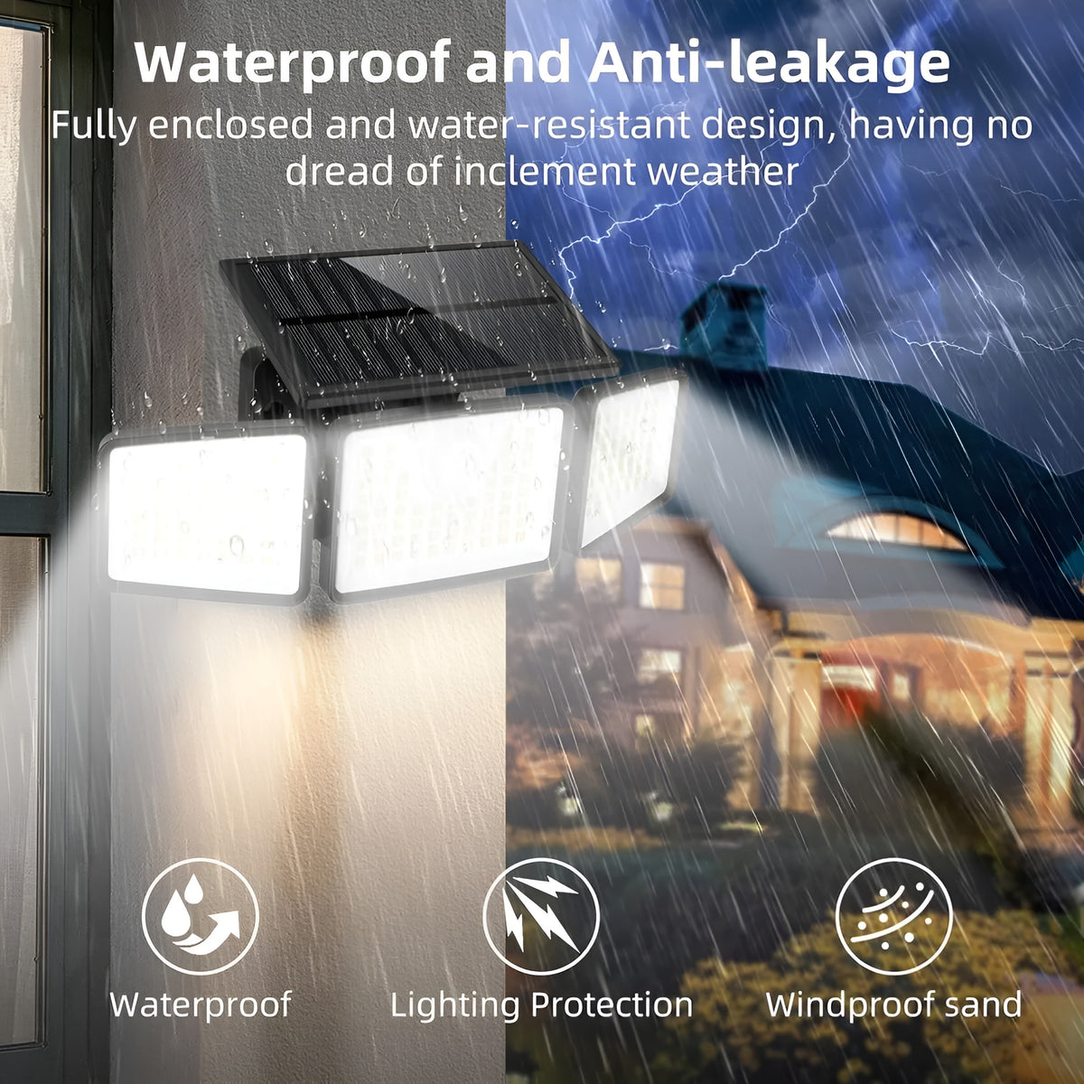 Solar 3-Head Motion Sensor Outdoor Light - photo 6