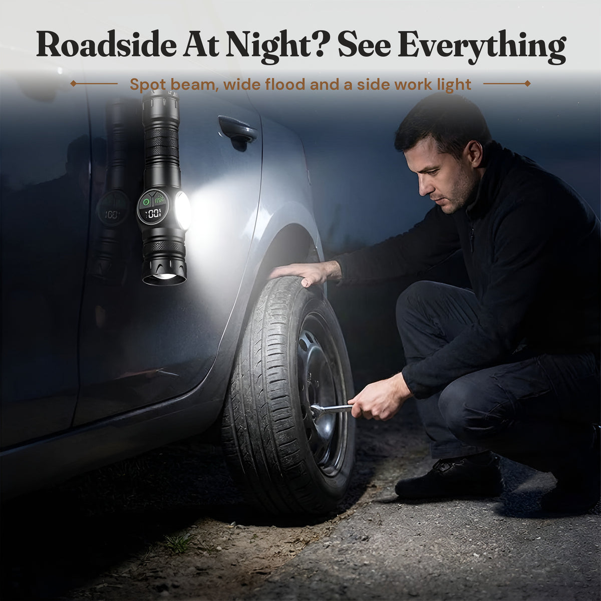 Survival Zoom Flashlight with COB Side Light - photo 2