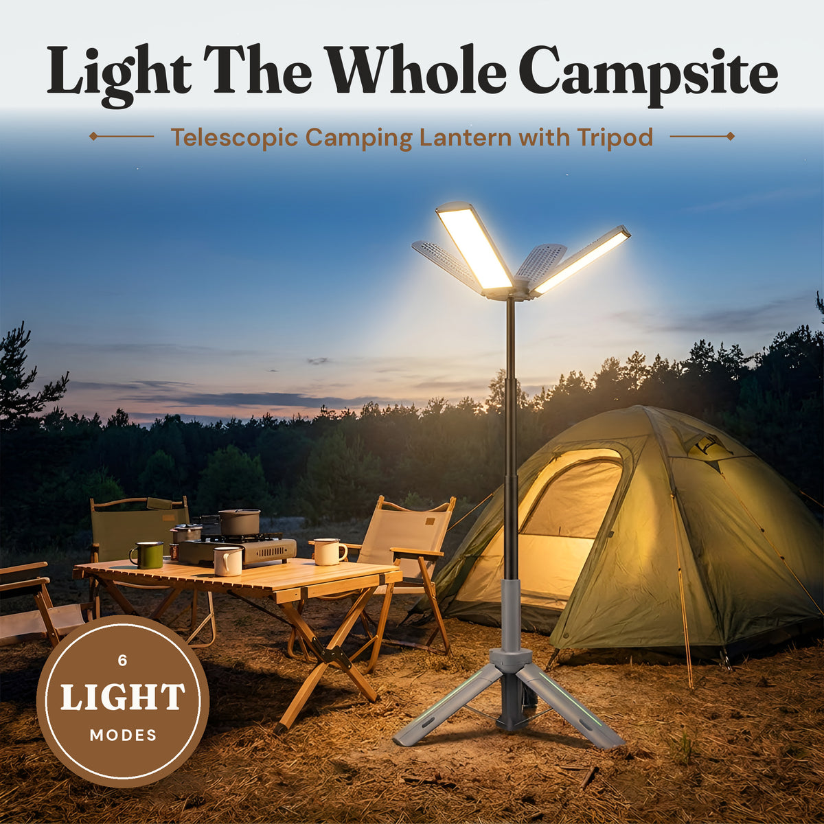 Telescopic Camping Lantern with Tripod