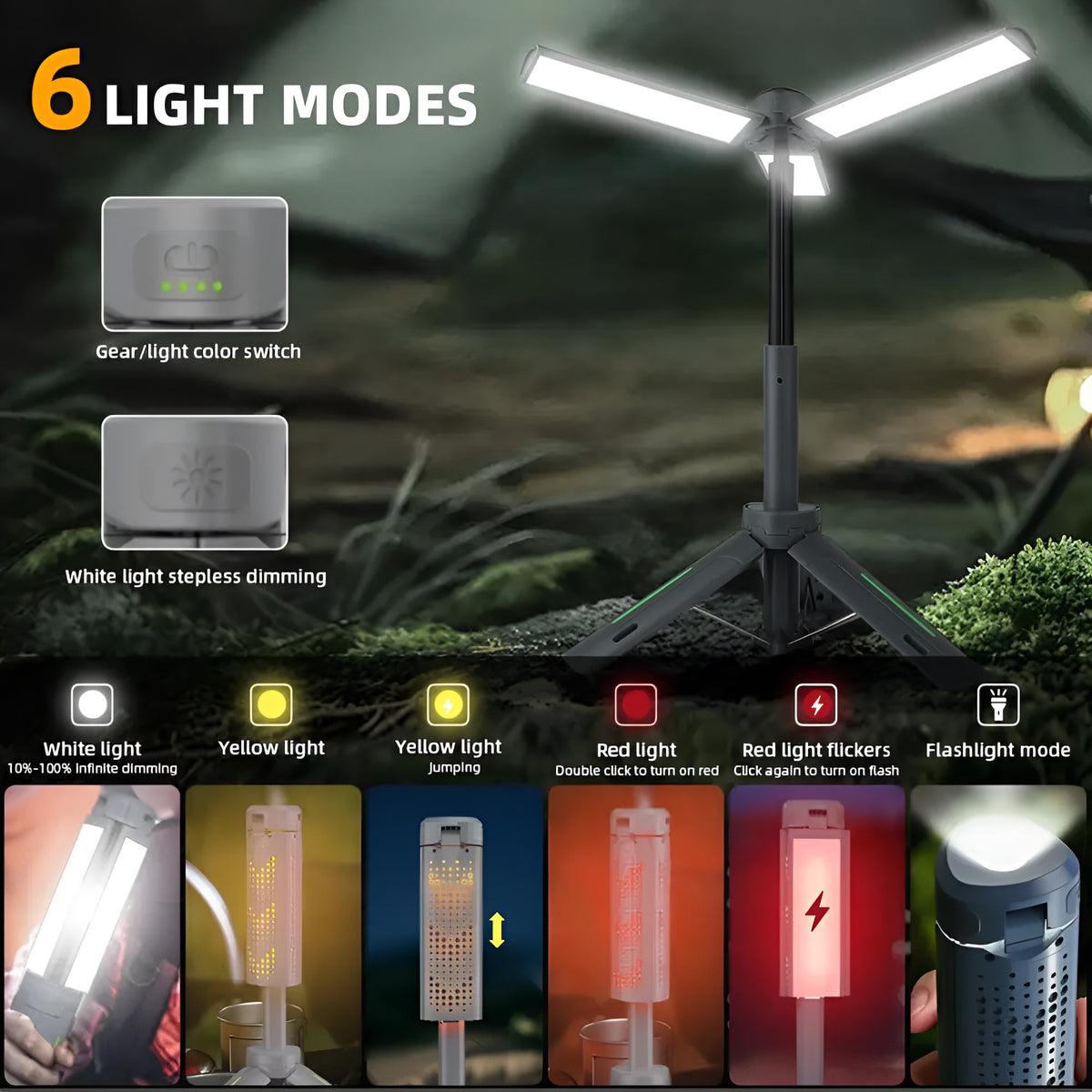 Telescopic Camping Lantern with Tripod - photo 5