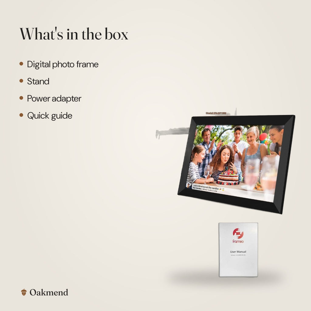 What's in the box: 10.1" WiFi Digital Photo Frame